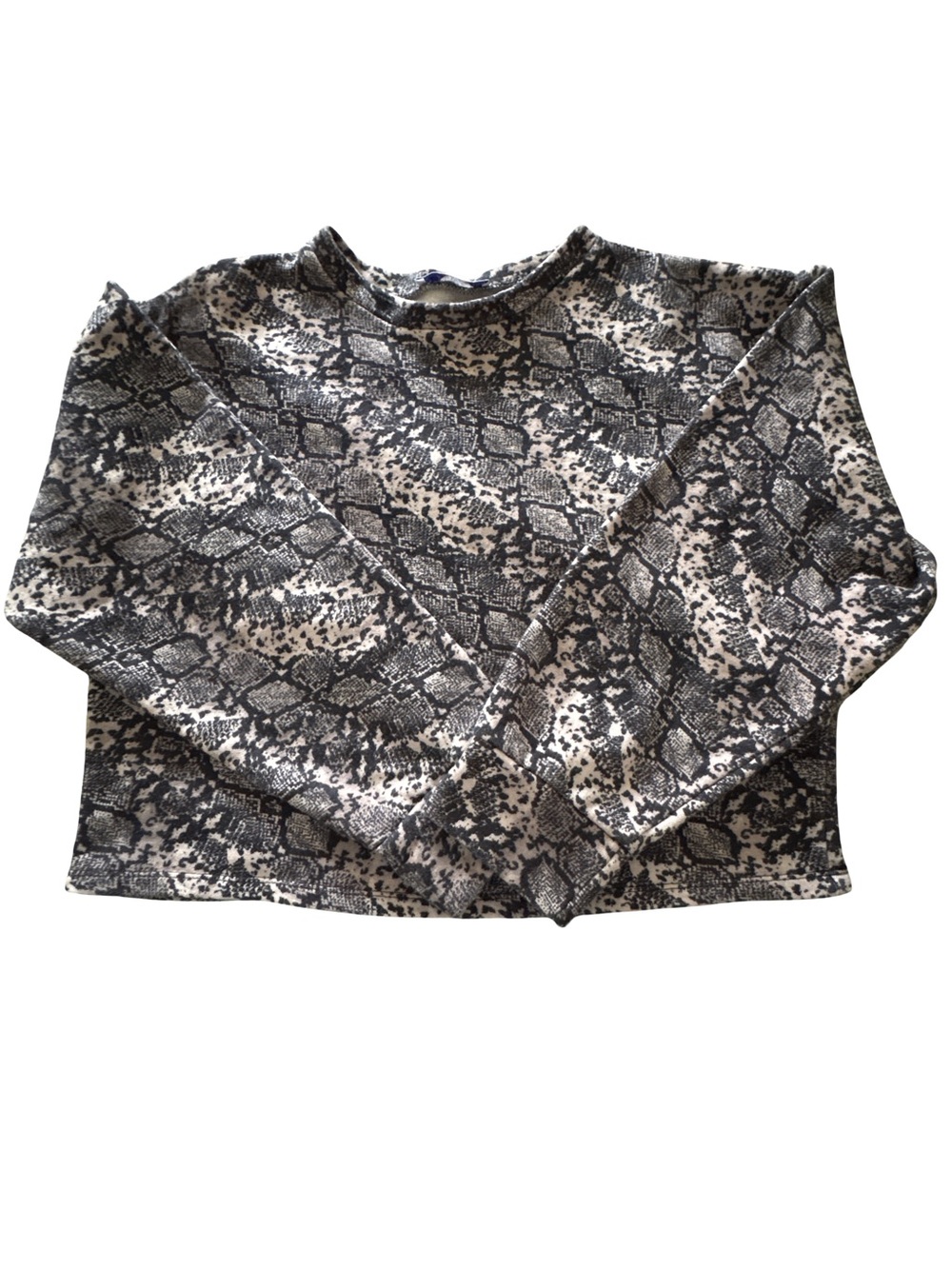 Zara Snake-Print Crewneck Sweatshirt - Black & White